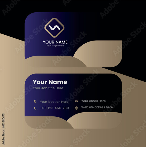 Simple and modern vector business card with abstract shape photo