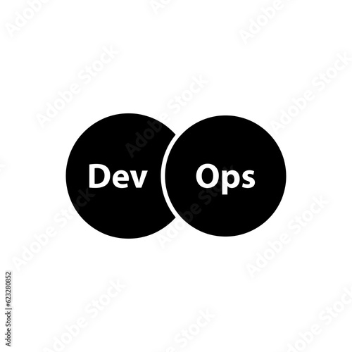  DevOps icon sign, Sign of circles with arrows black. flat illustration.eps