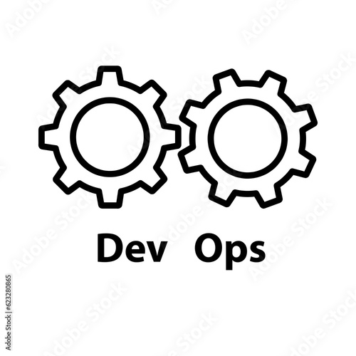 DEVOPS icon, Vector flat illustration on white background..eps