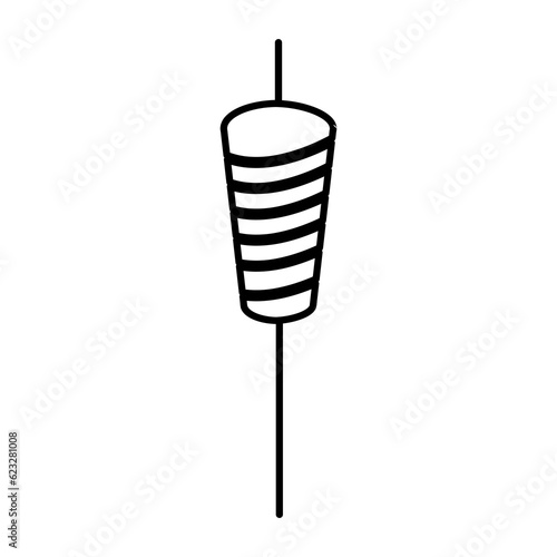 Turkey doner kebab icon flat illustration on white background. 
