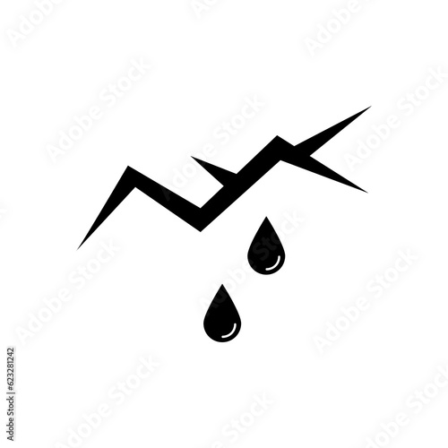 Roof leak icon vector flat illustration on white background..eps