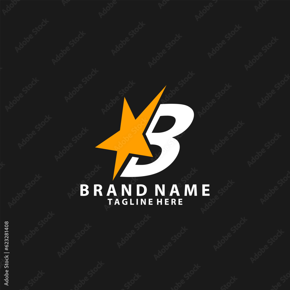 Obraz premium letter B monogram star design logo