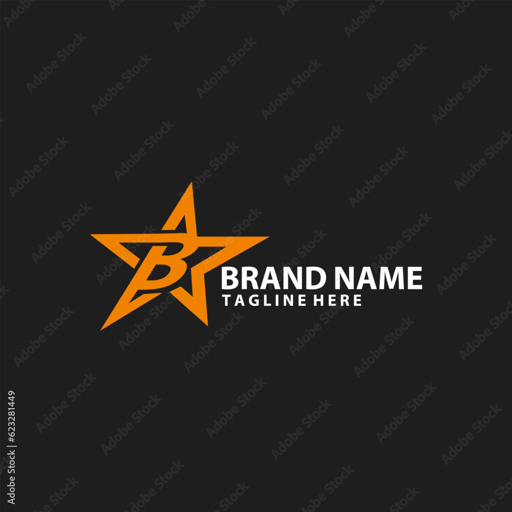 Obraz premium letter B with star racing logo design vector