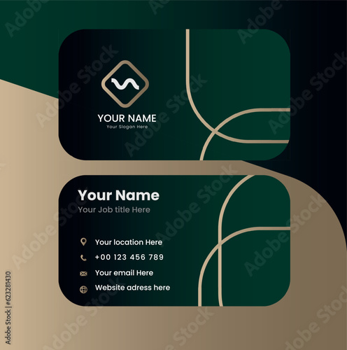 Simple and modern vector business card with abstract shape photo