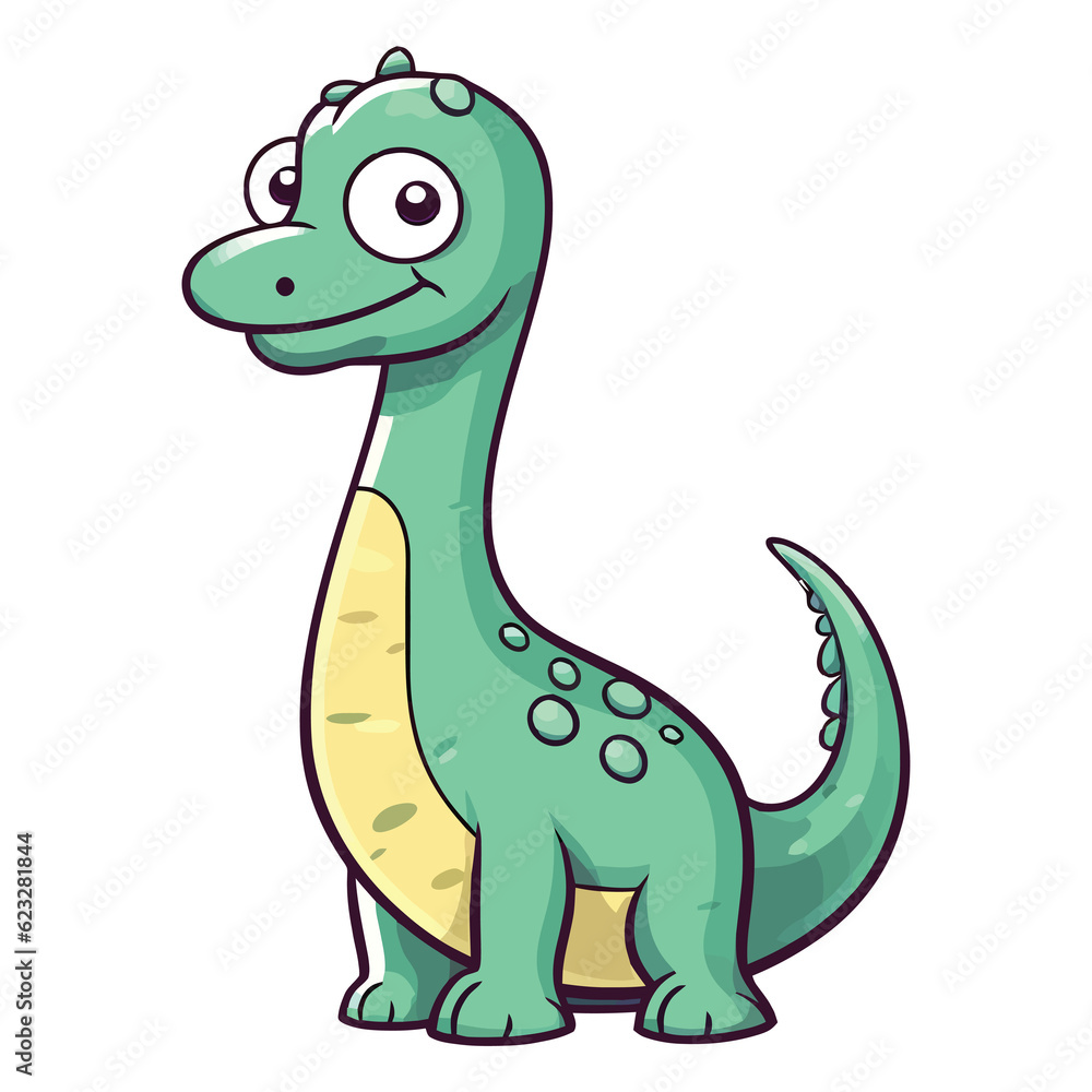 Playful Prehistoric: Cute Brachiosaurus Dinosaur Illustration Playful Prehistoric: Cute Brachiosaurus Dinosaur Illustration
