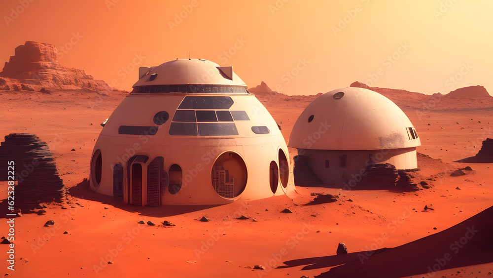 火星の建物｜Buildings on Mars, Generative Ai