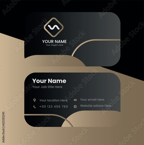 Simple and modern vector business card with abstract shape photo