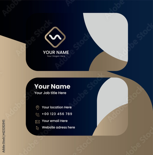 Simple and modern vector business card with abstract shape photo