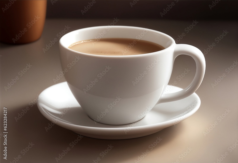 Una taza blanca con café 