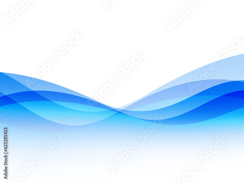 白バックにブルーの複数のウェーブ曲線