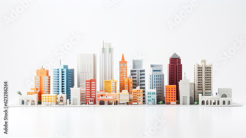 miniature buildings on white background. saving money and property investment concept. generative AI