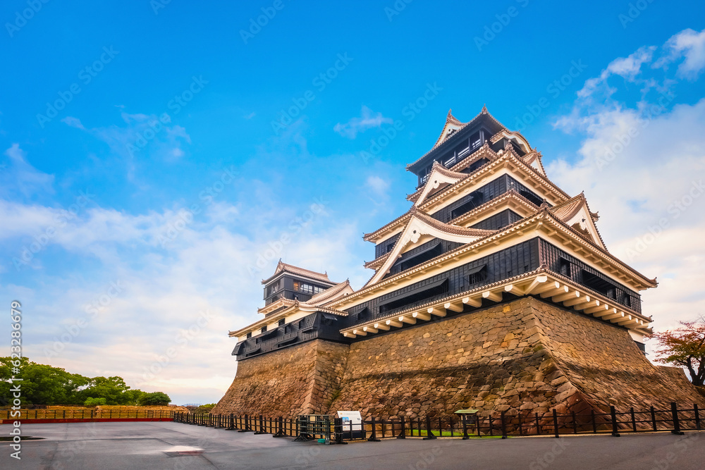 Kumamoto, Japan - Nov 23 2022: Kumamoto Castle's history dates to 1467. In 2006, Kumamoto Castle was listed as one of the 100 Fine Castles of Japan by the Japan Castle Foundation Kumamoto, Japan - Nov 23 2022: Kumamoto Castle's history dates to 1467. In 2006, Kumamoto Castle was listed as one of the 100 Fine Castles of Japan by the Japan Castle Foundation