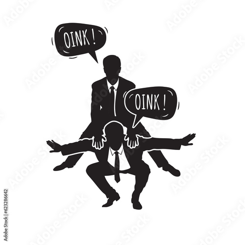 Businessmen playing tag