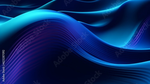 abstract curve line digital technology graphics background digital data information in audio curve line form dark background blue colour tone generative ai
