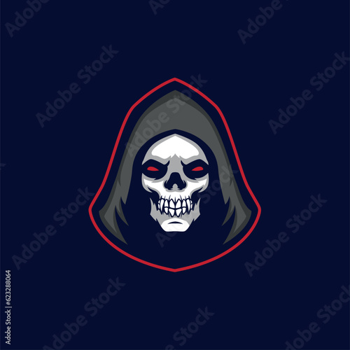 Grim head esports logo mascot