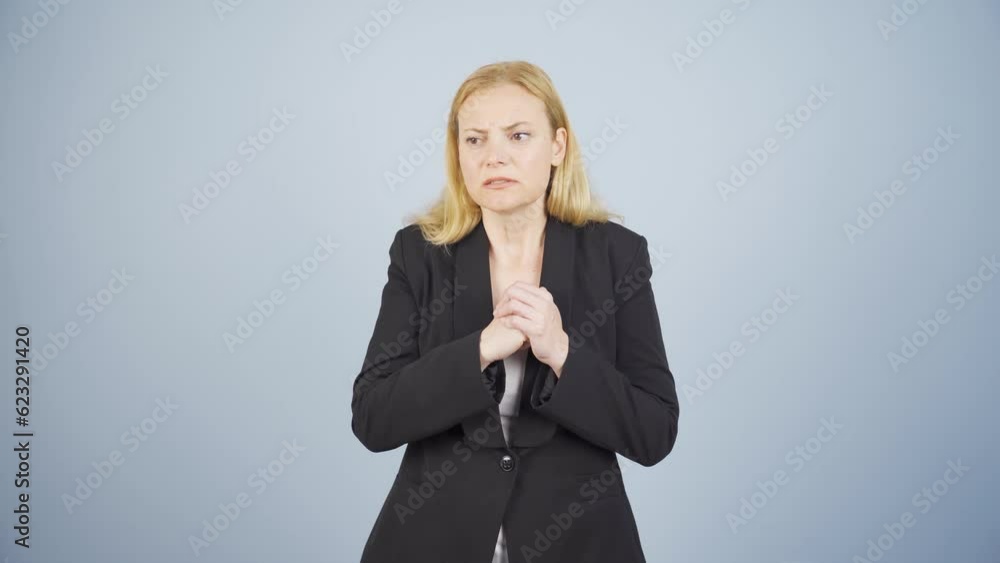 Business woman with business anxiety.
