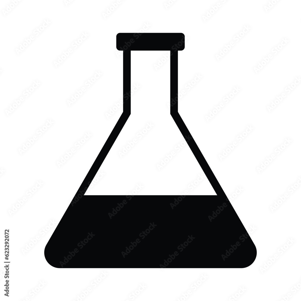 Chemical flask icon science and investigations concept vector template design. Chemical flask icon science and investigations concept vector template design.