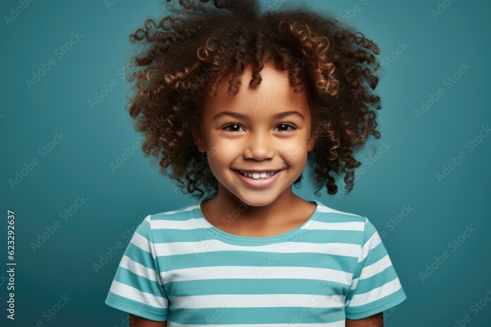 Frontal full body shot a little black girl. AI generative. Frontal full body shot a little black girl. AI generative.