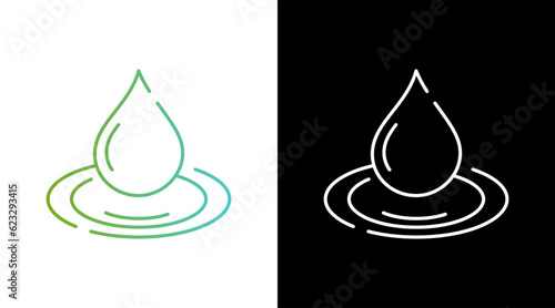 Water Drop Droplet Gradient Black and white Icon Design