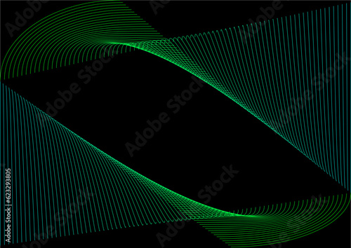 abstract line green in black background