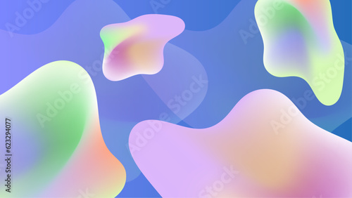 Fluid gradient background vector. Cute and minimal style posters with colorful, vibrant organic shapes and liquid color. Modern wallpaper design for social media, idol poster, banner, flyer.