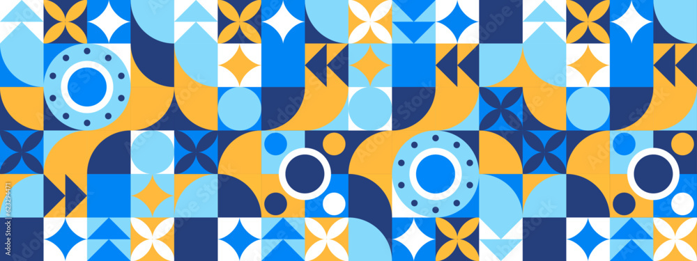 vector flat mosaic horizontal banner template vector flat mosaic horizontal banner template