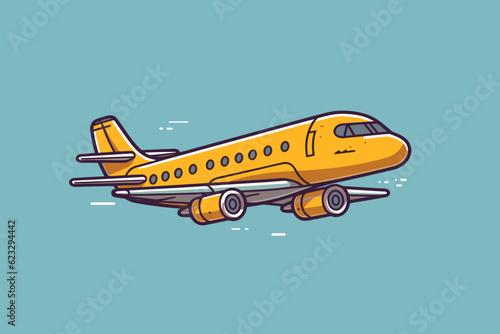 Fotografia Doodle inspired Aviation, cartoon sticker, sketch, vector, Illustration