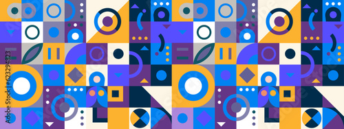 vector flat mosaic background with geometric shapes