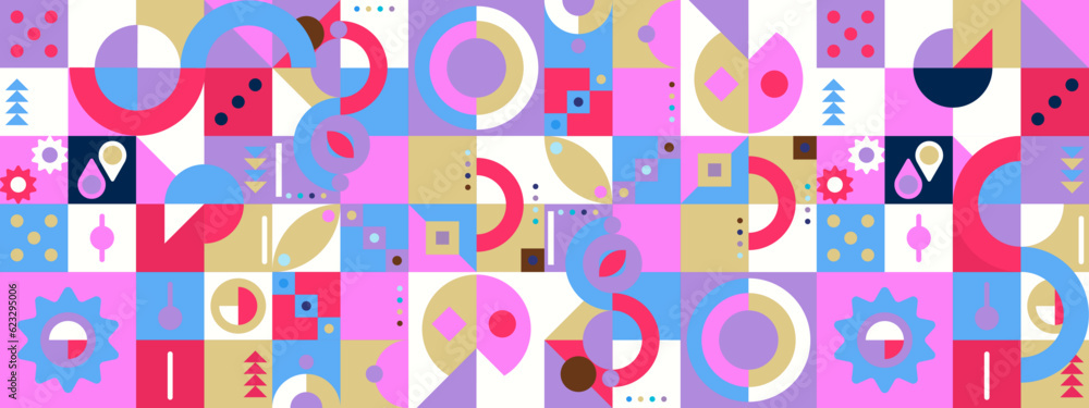 vector flat geometric mosaic pattern design vector flat geometric mosaic pattern design