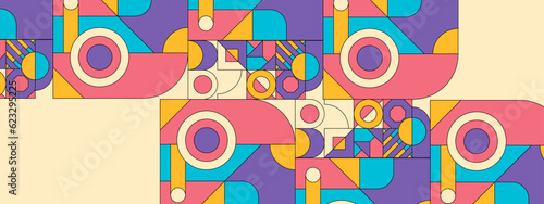 vector colorful decorative geometric mosaic background