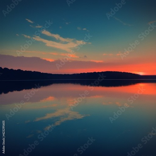high quality sunset landscape of a sunset on a lake