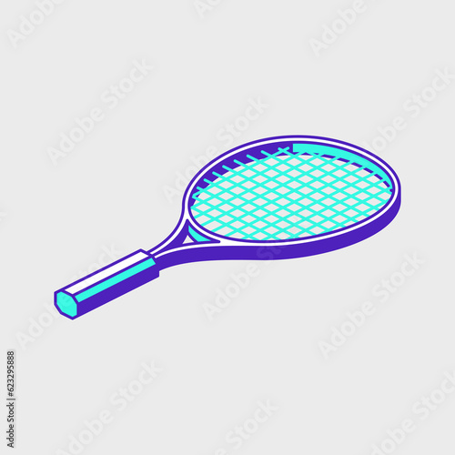 Tennis racket isometric vector illustration © oelhoem