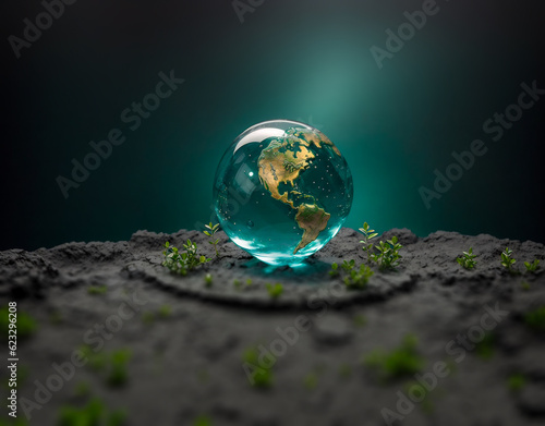 Glass micro world - earth 