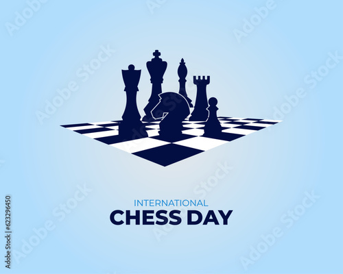 International Chess Day. holiday concept. template for background banner, poster and card. vector illustration.