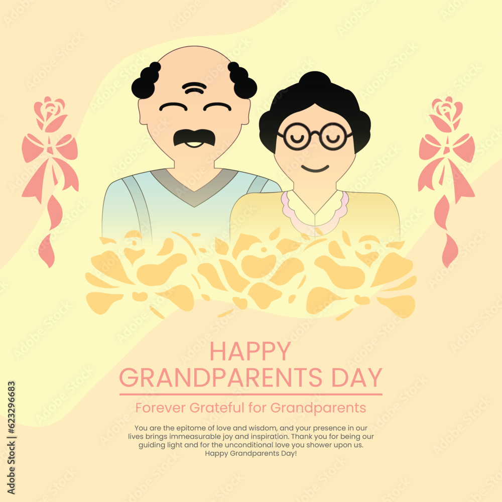 grand parents day wishing post design with flowers vector file grand parents day wishing post design with flowers vector file