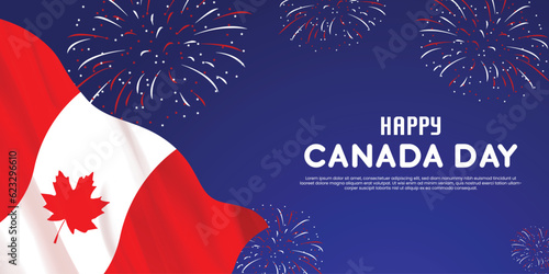 happy canada day wishing banner design vector file
