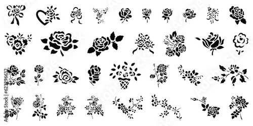 flower art's black vectos