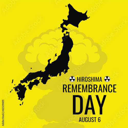 hiroshima day 6 august vector file