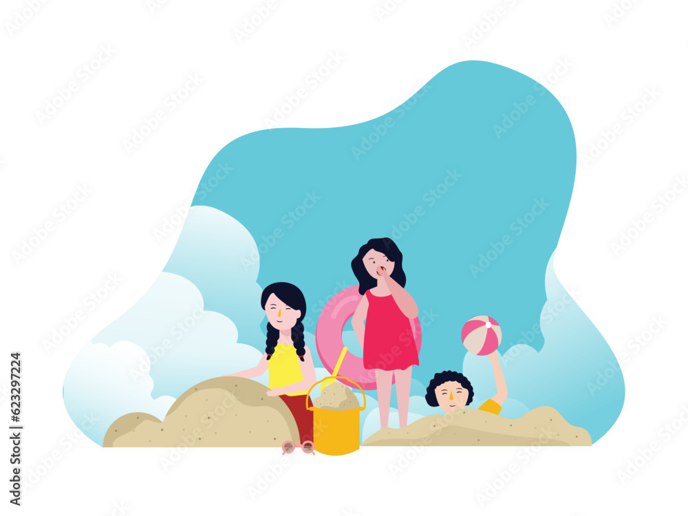 play with sand in outdoor activity recreation holiday travel summer vacation cute smile expression boy and girl kid play with sand in outdoor activity recreation holiday travel summer vacation cute smile expression boy and girl kid