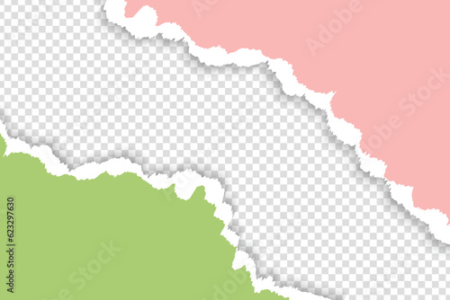 sundown and Light Moss Green torn paper background vector file