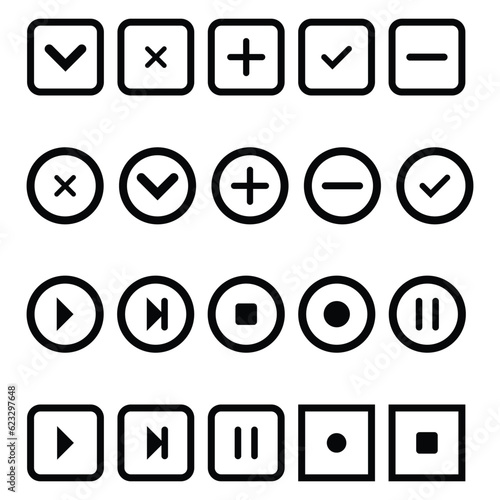 ui icon set for mobile vector