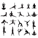 yoga poses all different arts's vector files