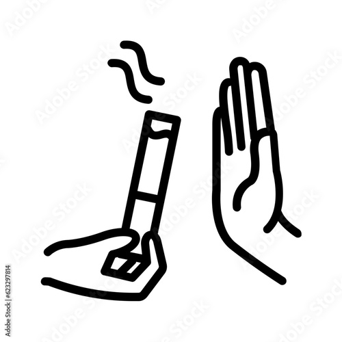 Black line icon for Tobacco