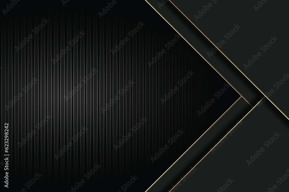 dark black background with gradient and golden lines vector file