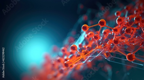 Medical studies of molecular structures. Science in the service of human. Technologies of the future in our life. molecule of medicine model, Generative AI illustration