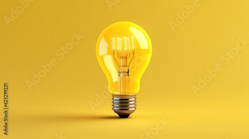 Business ideas concept with glowing light bulb. Generative Ai