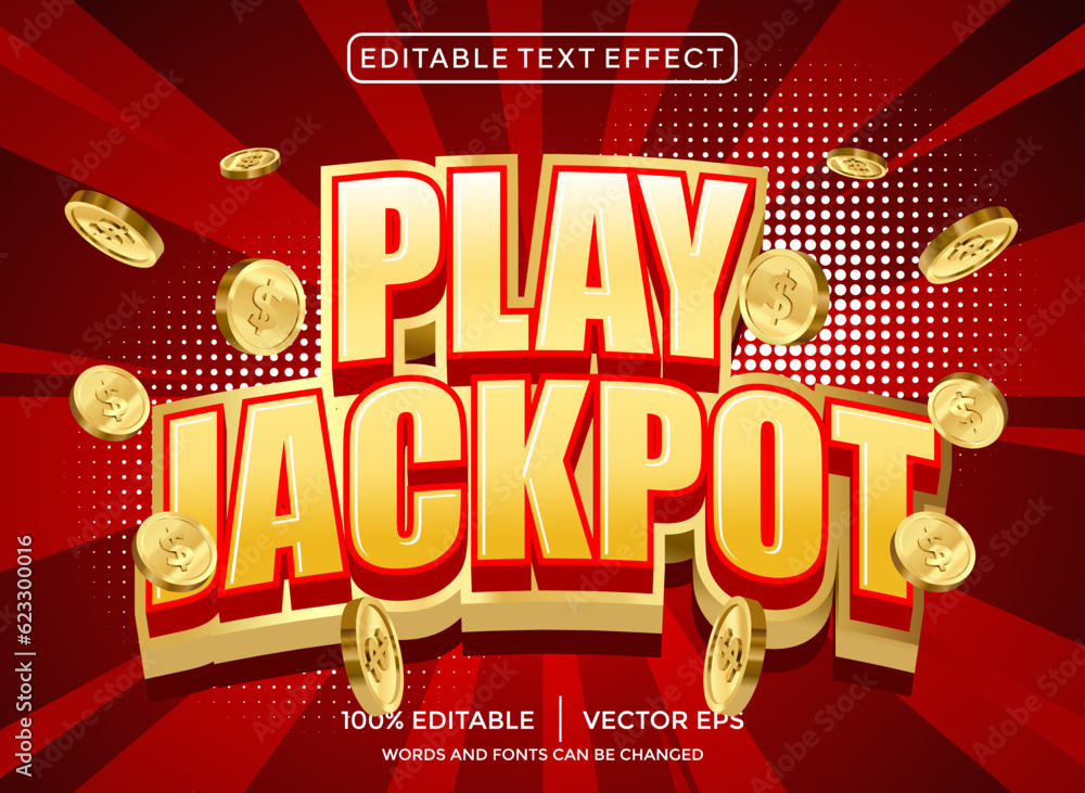 play jackpot 3D editable text effect