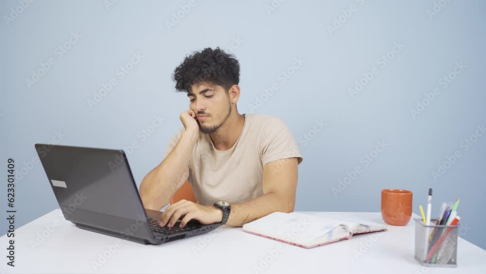 Man chatting on laptop. Man chatting on laptop.