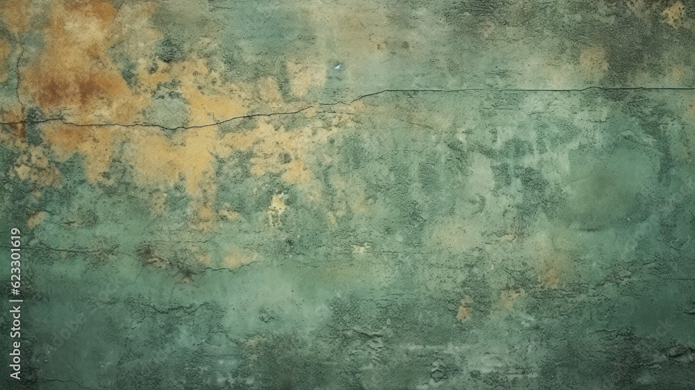 Vintage Green Concrete Wall: Textured Background with Tonal Paint