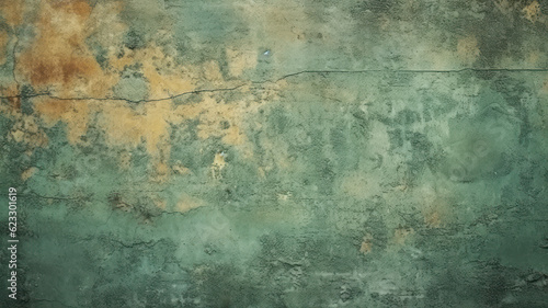 Vintage Green Concrete Wall  Textured Background with Tonal Paint